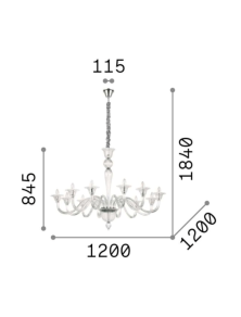 BRIGITTA SP12, Sospensione, Ideal Lux