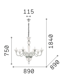BRIGITTA SP8, Pendelleuchte, Ideal Lux