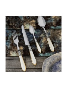 ALADDIN Ghiera Argento Anticato, Posate Set 16 pz, Scatola con Finestra, Casa Bugatti