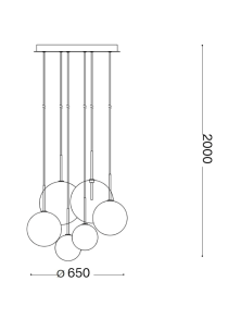 EQUINOXE SP6, Pendant lamp, Ideal Lux