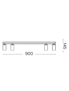 PROFILO PL4, Plafoniera, Ideal Lux