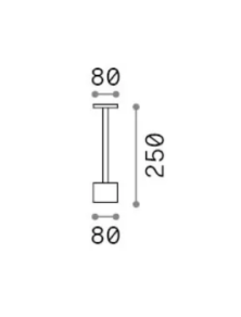 TOFFEE PT D80 H025, Piantana Ricaricabile, Ideal Lux