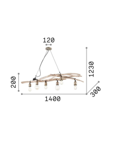 DRIFTWOOD SP6, Candeeiro Suspenso, Ideal Lux