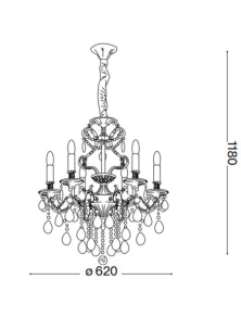 GIOCONDA SP6, Pendelleuchte, Ideal Lux