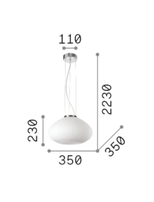 PLISSÉ SP1 D35, Suspensão, Ideal Lux